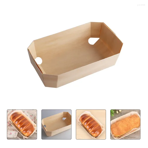 Platos, 10 Uds., caja para cupcakes, cajas de madera para panadería, platos de madera, recipiente para muffins, embalaje de pan, pastelería para dulces de pastel de Luna