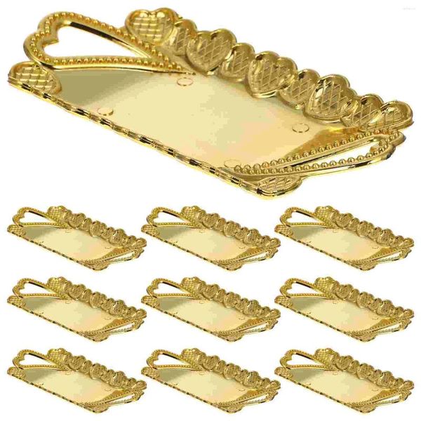 Assiettes 12 pièces assiette de service Snack Table basse plateau Bracelet petit support de gâteau du désert pour fête plat en plastique Dessert