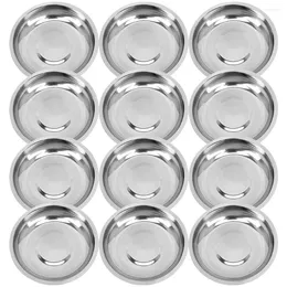 Assiettes 12 pcs Plaque en acier inoxydable Sauce de plateau de plateau