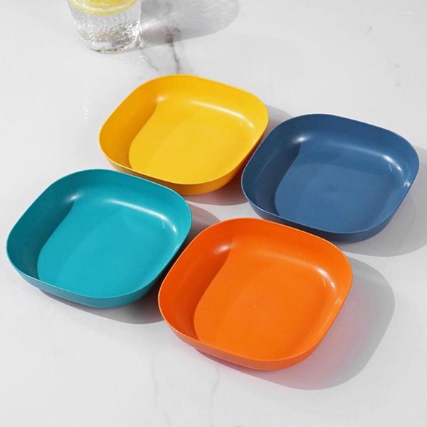 Assiettes 12pcs Strong Snake Dish Lave-vaisselle Safe Spit Bone Grade Plastic Table Fruit Plate Tray Ustensile