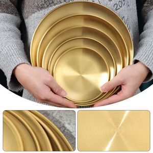 Platen 14/17/20/23/26cm Cake Dessert Tasjes Goudzilverbot Spitting Dish Metal Dining Dis