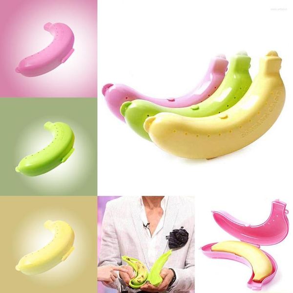 Assiettes 1PC Fruit Banane Protecteur Support De La Boîte Cas Déjeuner Conteneur De Stockage Pour Les Enfants Protéger