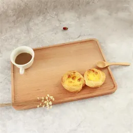 Assiettes 1 pièces plateau en bois de simplicité rectangulaire thé assiette de fruits Restaurant café Sushi Dessert Snack service