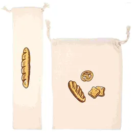Placas de 2 pcs bolsas de pan de pan bolsas de almacenamiento de lino