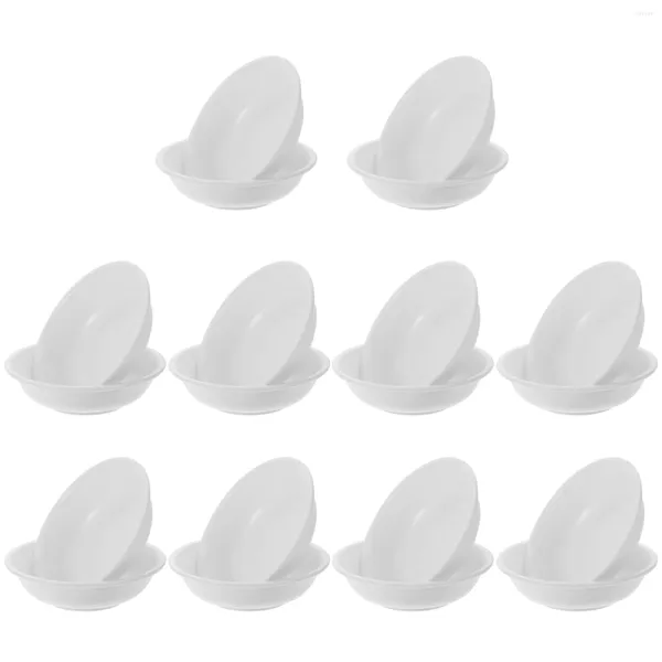 Assiettes 20 Pcs Récipients en Plastique Assiette à Sauce Petits Couverts Apéritif Taille 1 Blanc