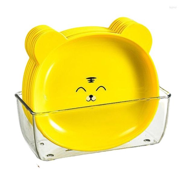 Assiettes 2023 Mignon Ours Snack Assiette Capable Os Cracher Multifonctionnel Anti Chute -gradeFruit Sèche Cuisine Vaisselle