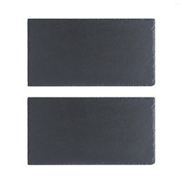 Assiettes 2 pièces pain planche à découper El Bar cuisine accessoire rectangulaire ardoise assiette Sushi tapis noir lavage facile décor à la maison pour