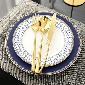 Assiettes 2pcs Set 8 10 Pouces Fine Bone China Vaisselle Porcelaine Dîner Plats En Céramique Pour Servir Chargeur Ensembles