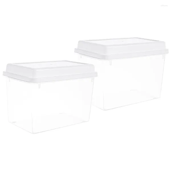 Platos 2 uds caja de tostadas caja de almacenamiento de pan reutilizable contenedor embalaje de nevera