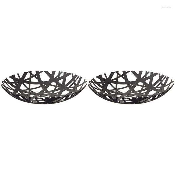 Plates 2X 2498 Tower Fruit Bowl - Soporte moderno para cesta de cocina, color negro