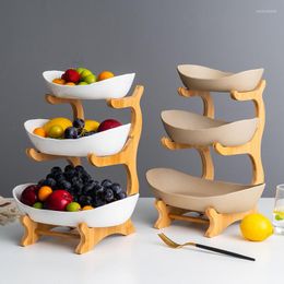 Borden 3 -laags houten rek gedroogde fruit basket cake salade dessert bord afternoon thee -bak in de woonkamer organisator