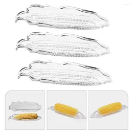 Assiettes 3 PCS Corn Plat Serving plateau transparent couverts en plastique PLIQUES PLAQUES LE MINGALE DE COB