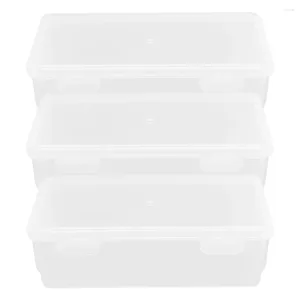 Boîte de rangement de pain de produits secs, assiettes 3 pièces, distributeur de céréales, conteneur de Toast, organisateur de réfrigérateur en plastique