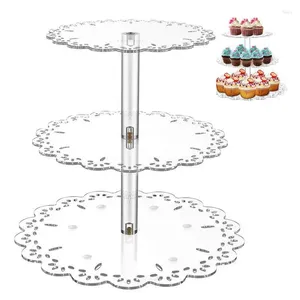 Platen 3 -tier dessertstandaard cupcake transparante acryldeeg fruitplaat portie houder voor thuisfeest