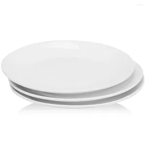 Assiettes 3pcs / lot 10 pouces plats en céramique blanc et réglementez la plante à gâteau en porcelaine de steak