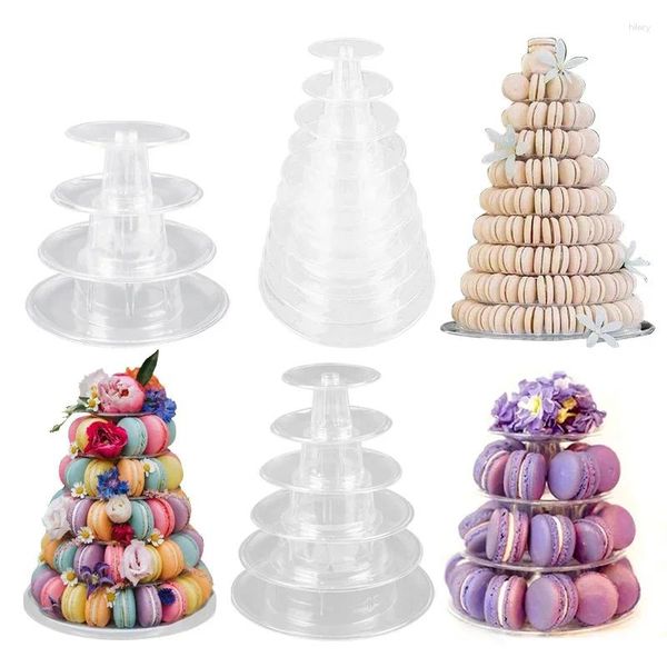 Assiettes 4/6/10 Tiers Macaron Tower Display Stand Mariage Desserts Halder Cupcake Birthday Party Party Decorating Tools