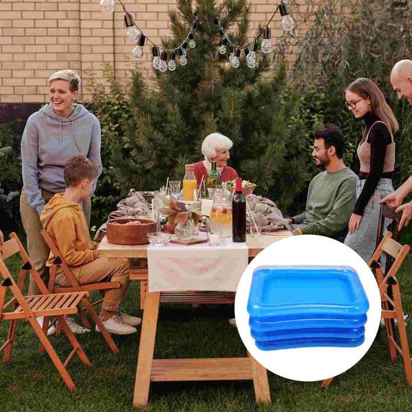 Assiettes 4 pièces barre de glace gonflable Mini barbecue Grill fournitures de fête piscine en PVC conteneurs de fruits