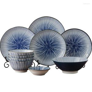 Assiettes 4 personnes vaisselle en céramique japonaise ensemble bol et assiette ménage Simple combinaison chinois Non