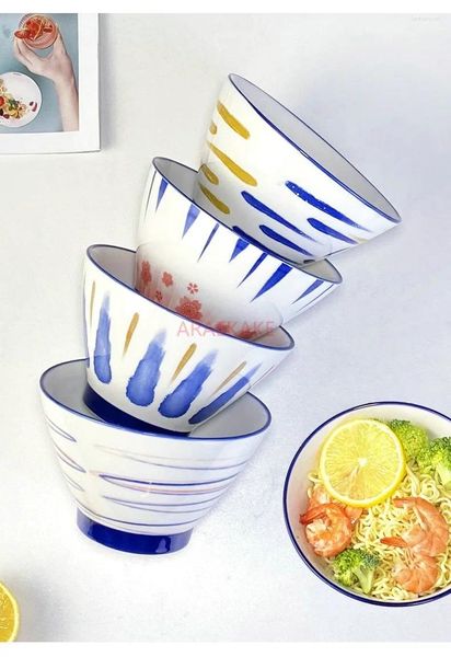 Assiettes 5 pouces ménage en céramique Rice Bowl Porridge Creative Fruit Salad Breakfast Dim Sum