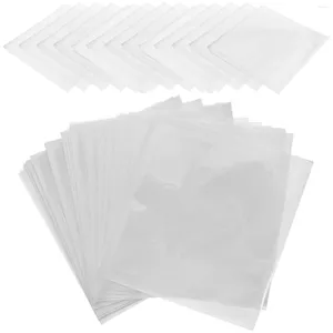Assiettes 50 pièces sacs en papier blanc clair toast emballage biscuit huile-preuve pain fournitures de fête