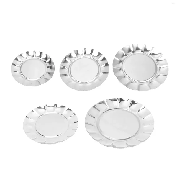 Platos Juego de platos de 5 piezas Acero inoxidable 13 cm 15 cm 16,5 cm 20 cm 25 cm Plato de hueso para escupir Merienda