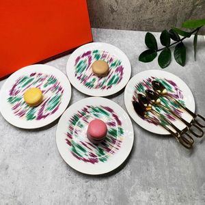 Assiettes Céramique De Luxe De Style Européen De 6,5 Pouces Ensemble Petit Gâteau De Dessert Avec Boîte-Cadeau Pour Mariage