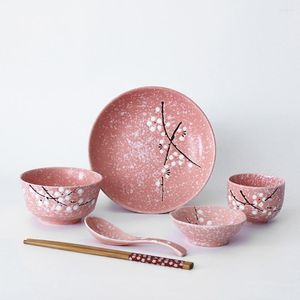 Service de vaisselle décoratif japonais, assiettes 6 pièces, Kit chinois, casque décoratif, vaisselle en mélamine individuelle