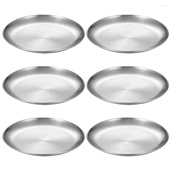 Platos 6 PC Plato de acero inoxidable para niños pequeños Palets para la cena para niños Siring Siring Camp Plates Bandeja de joyería para bebés