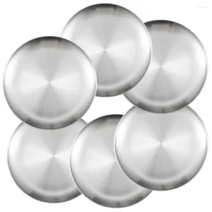 Assiettes 6 pcs plaque en acier inoxydable Supplies de cuisine