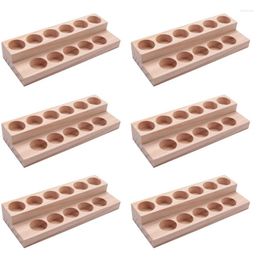 Plateau d'huiles essentielles en bois, assiettes 6x11 trous, présentoir en bois naturel fait à la main, Station de démonstration pour bouteilles de 5 à 15ml