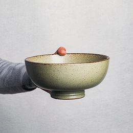 Borden 8 Inch Grote Soep Noedelkom Japanse Keramische Retro Ramen Grof Aardewerk Keuken Servies Huishoudelijke Servies