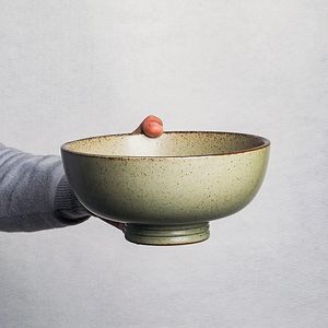 Grand bol à soupe et nouilles de 8 pouces, assiettes en céramique japonaise rétro Ramen poterie grossière, vaisselle de cuisine, vaisselle de ménage
