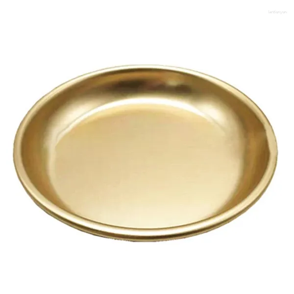 Assiettes Dîner en aluminium Round Serve Platin Plateau desert Cake Snack Dish Discing For Camping Restaurant Table Vole du lave-vaisselle