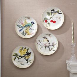 Placas de decoración Pastoral del país americano, colgante de cerámica europea, adornos de pared para el hogar y la sala de estar
