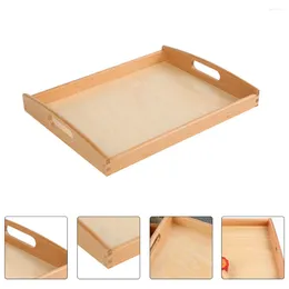 Assiettes apéritives Montessori Aid d'enseignement Plateau enfant Child Kids Snack Container Inachevé Bays Bays Rangement