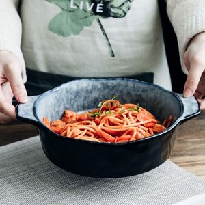 Borden Ovenschaal Keramiek Stereofonisch Onregelmatige Schijf Huishoudelijk Diepe Kom Westerse Pasta