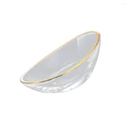Assiettes à Sauce en verre en forme de bateau, trempage doré, Mini plat d'assaisonnement transparent pour la maison Restaurant El -