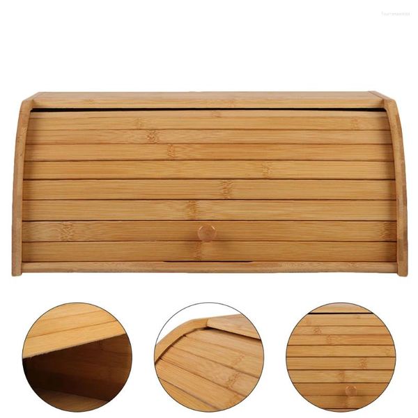 Platos Caja de pan Organizador de mostrador de cocina Cajas de madera Cesta de madera Organizadores de almacenamiento a prueba de polvo