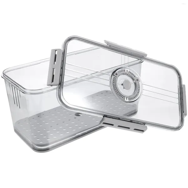 Caja de almacenamiento de platos para pan, contenedor de nevera pequeño para habitación, contenedores de frutas y verduras, soporte para el hogar