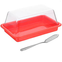 Assiettes Porte-plats à beurre Assiette à fromage Assiette à gâteaux Plateau de rangement Plasticsaver Server Crock Dome Cover Fridgebox Bâton couvert