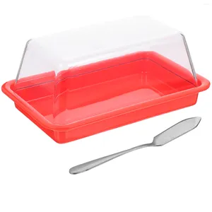 Borden boter schotel houder kaas schalen platen cake container lade opslag plasticsaver server crock koepel deksel croinekebox overdekte stick