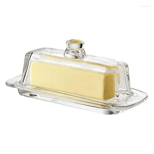 Platos, bandeja para platos de mantequilla, recipiente portátil con tapa transparente, contenedor de almacenamiento, soporte Rectangular para refrigerador