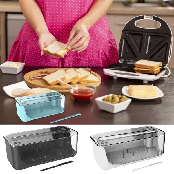 Assiettes beurrier avec couvercle boîte de rangement Portable réutilisable Snack gâteau scellage grand récipient et couteau