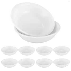 Assiettes Cabilock 10 pièces Plat d'assaisonnement en Plastique Soucoupes à tremper Bols Mini apéritif pour Restaurant à Domicile (Blanc)