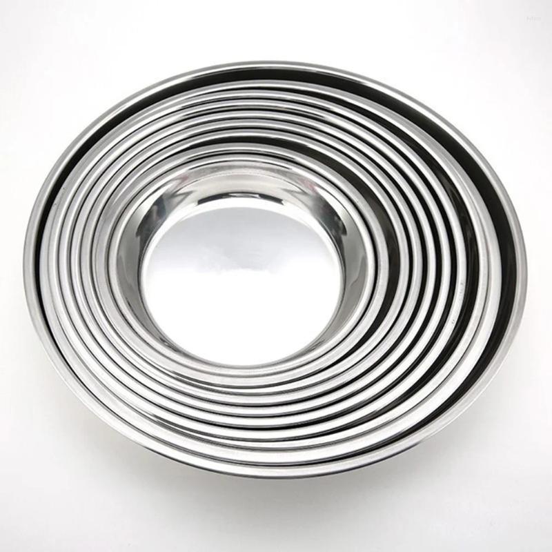 Plates Cake Baking Pan Fruit Plate Decor Bakeware Dish Round Stainless Steel Jewelry Tray