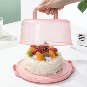 Assiettes boîte à gâteaux avec couvercle Transparent Portable 10 Cupcake transporteur poignée conteneur de stockage pour gâteaux