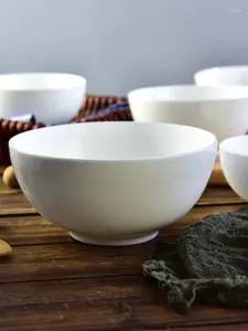 Borden Keramische kom Huishoudelijk rijstbot China Zuiver wit Ao Soepservies met grote capaciteit