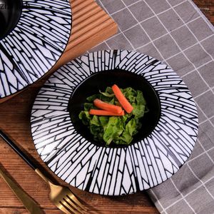 Borden Keramiek Dinerbord Restaurant Creatief Onregelmatige Textuur Dik Soep Pasta Dessert Salade Circulair Servies