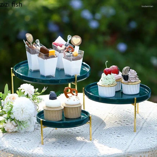 Assiettes en céramique, plateau haut, assiette à Dessert, bol à fruits, présentoir à gâteaux, Organization du rangement de la cuisine, plat en porcelaine