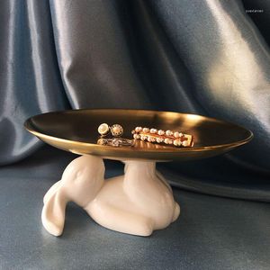 Platen keramische plaat creatief porseleinen cake stand sierceramiek Hare Dessert Serving Tray Cupcake servies Pasen Pasen